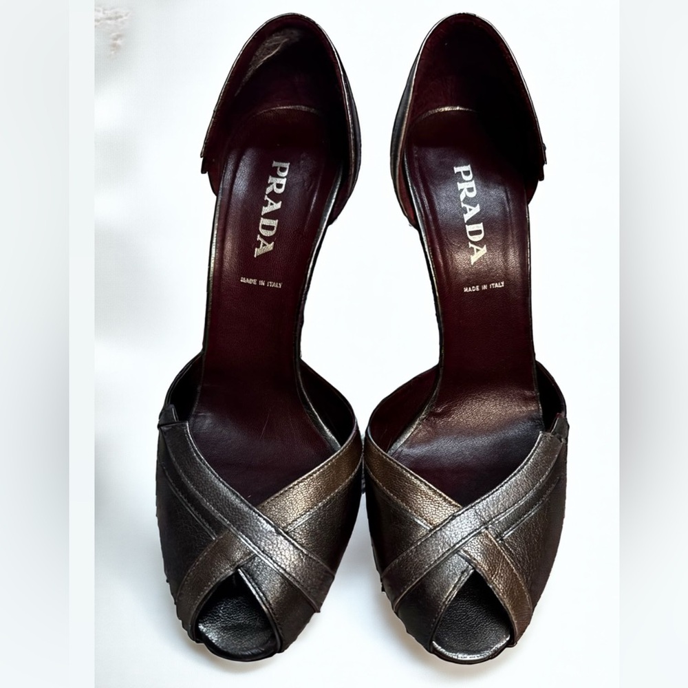Prada Metallic Heels